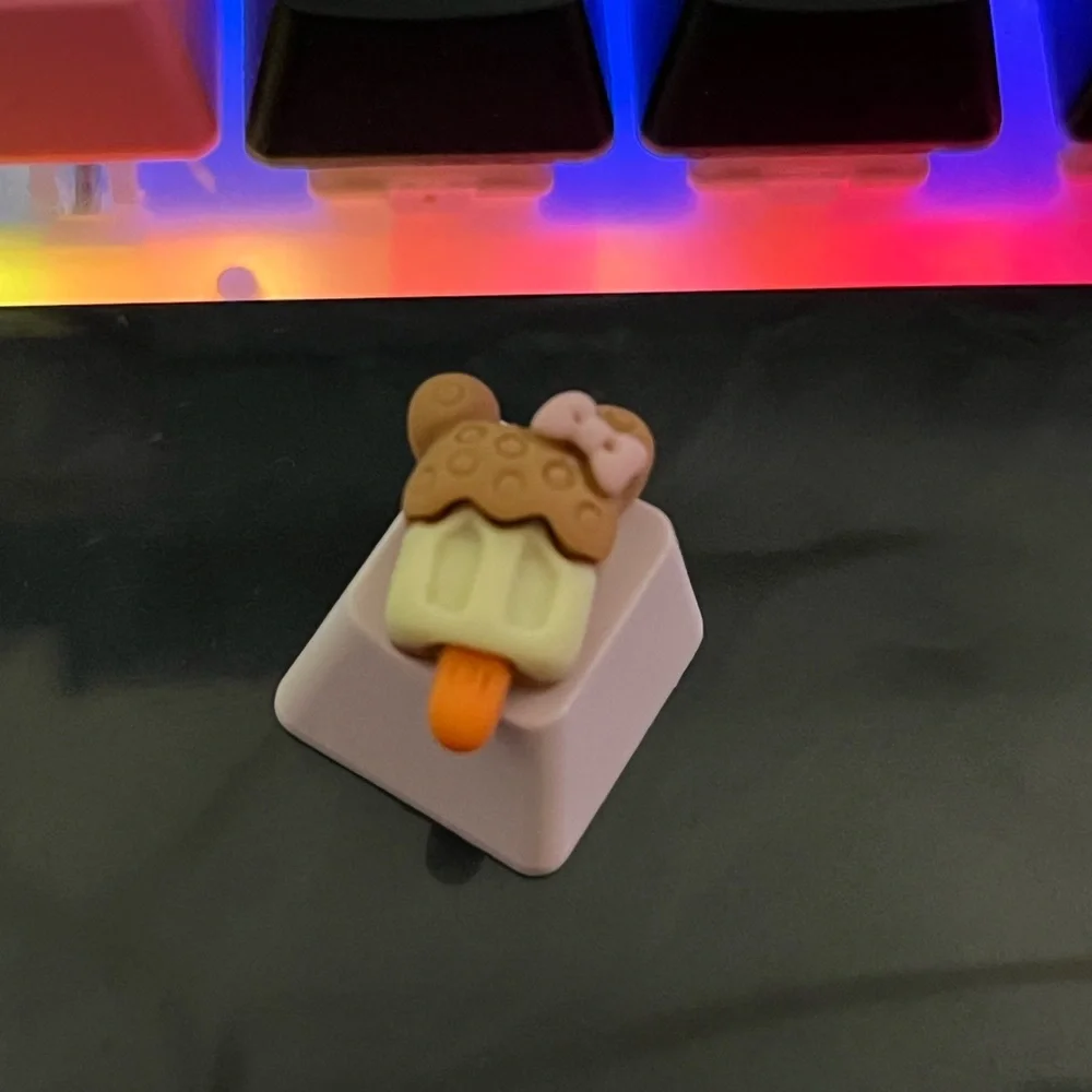 Cute popsicle light pink artisan Keycap, for OEM switches